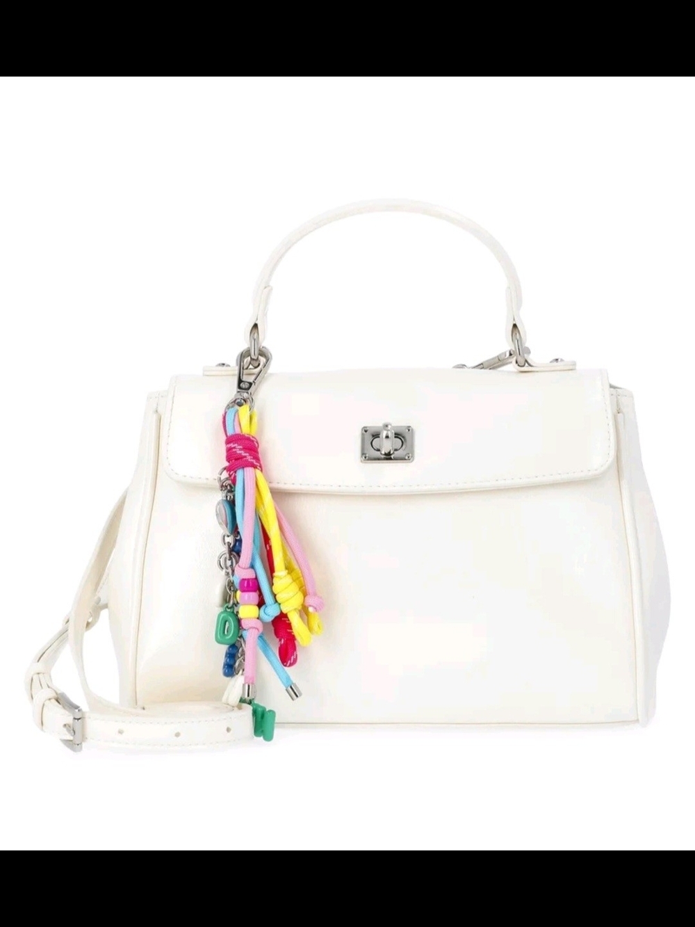 Madden NYC Women's Flap Top Handle Bag, White